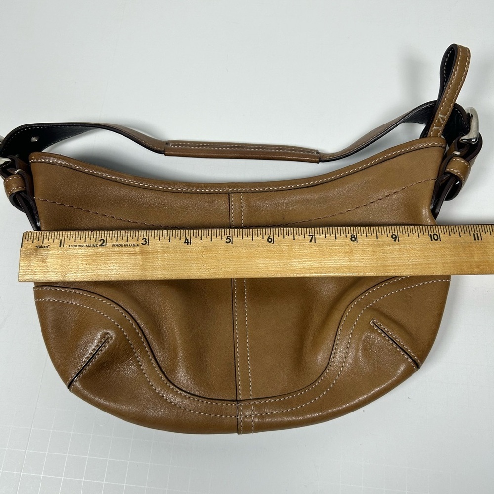 Vintage Coach Y2K Soho Hobo Carmel Brown Leather Mini bag #9541 - Picture 15 of 17